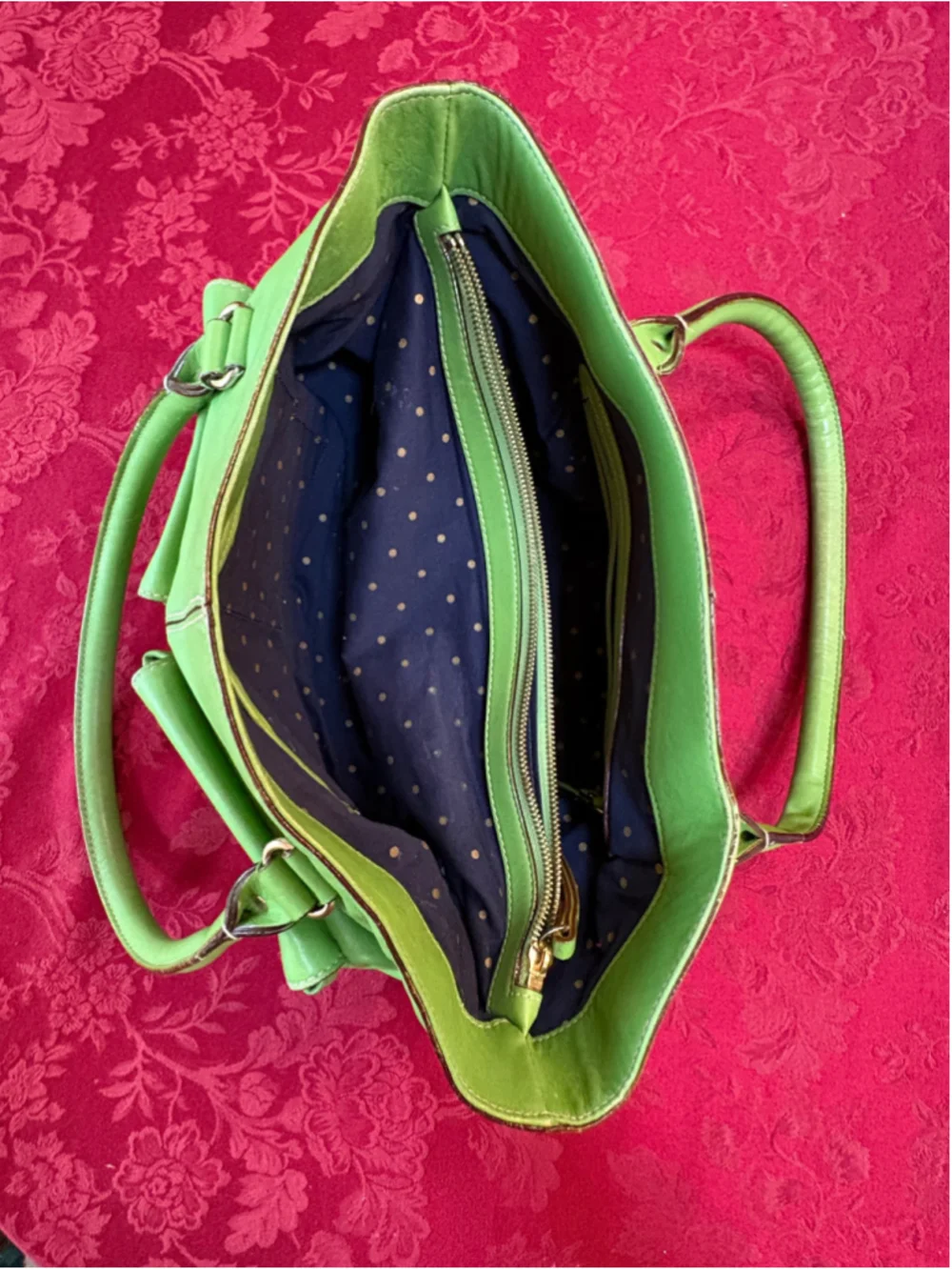 Kate Spade Green Leather Tote Bag